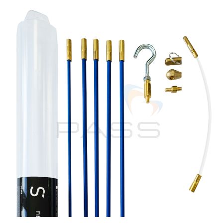 Evik 10 Piece Cable Pulling Fibreglass Rods, Standard Kit in Tube